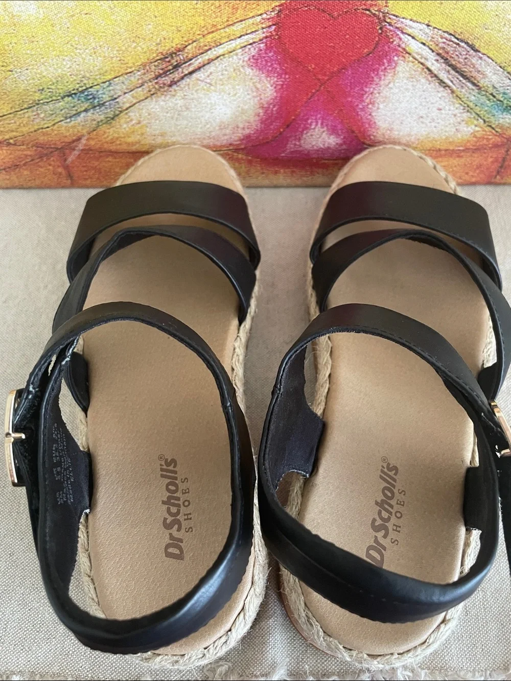 Dr.  Scholls Ellie Black Cork-Platform Wedge Sandals
